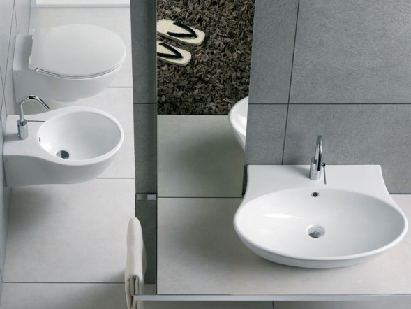 Раковина HATRIA NIDO Y0QX01 подвесная с одним отверстием с переливом цвет белый