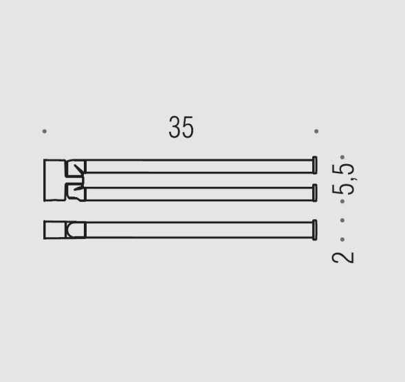 Полотенцедержатель COLOMBO DESIGN LULU B6212 двойной цвет хром
