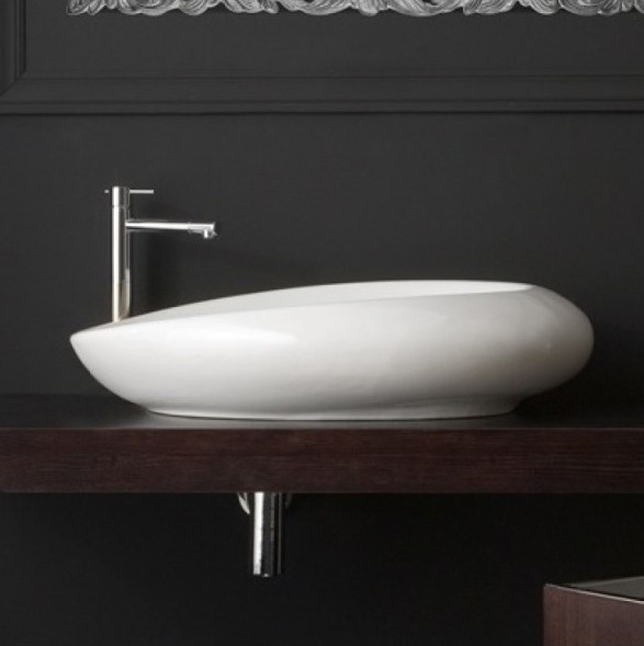 Раковина Scarabeo MOAI накладная без перелива без отверстий цвет белый 8601