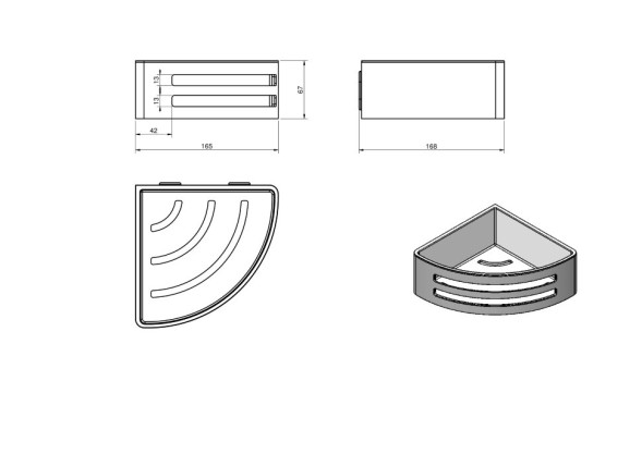 Душевая полка LANGBERGER ACCESSORIES 75660-BPC подвесная цвет черный матовый