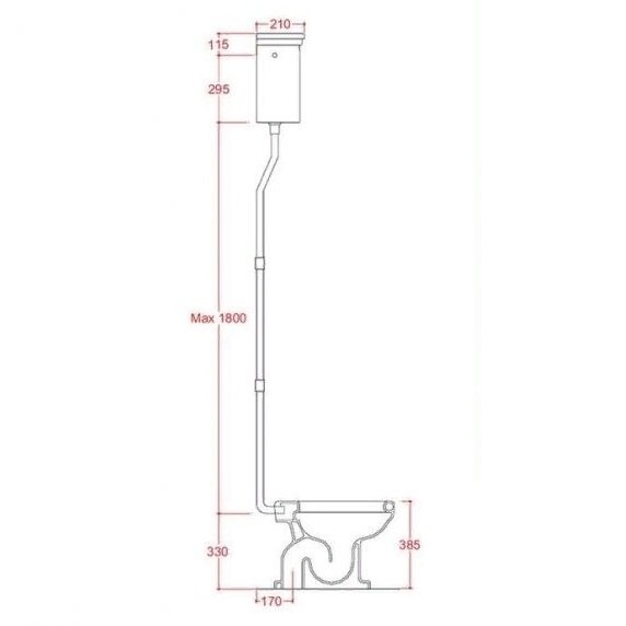 Механизм смыва Artceram HERMITAGE на высокой труде цвет хром HEA006 71