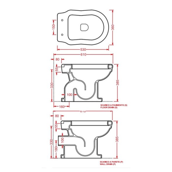 Унитаз Artceram приставной со сливом в стену цвет черный HEV003 03 00