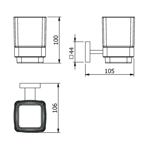 Стакан LANGBERGER LEDRO 21811A подвесной цвет хром