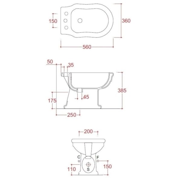 Биде Artceram Hermitage напольное  с одним отверстием цвет белый HEB002 01 00