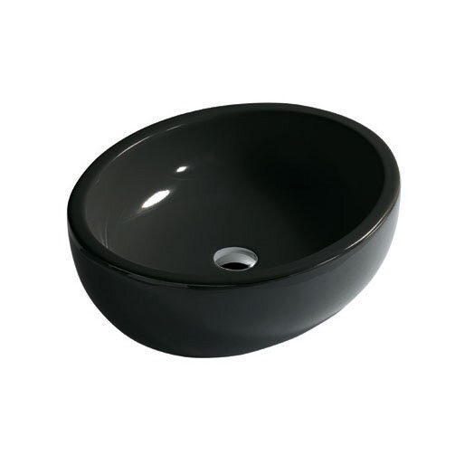 Раковина GALASSIA ERGO 9863 NE накладная без отверстий без перелива цвет черный глянцевый