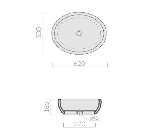 Раковина GALASSIA ERGO 9863 NE накладная без отверстий без перелива цвет черный глянцевый