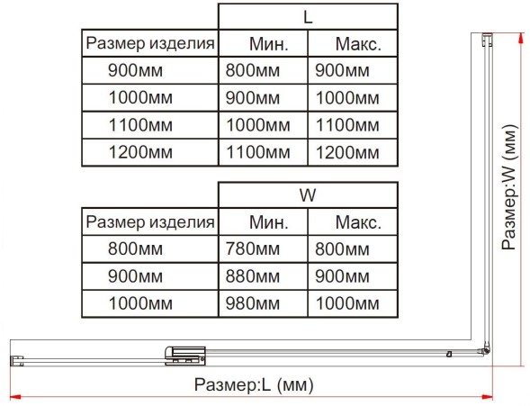Vincea Душевой уголок Экстра (Extra) VSR-1E101190CLGM, 1000/1100*900, вороненая сталь, стекло прозрачное