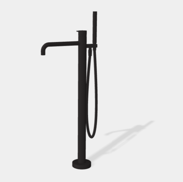 Смеситель для ванны и душа, Fima Carlo Frattini, Snap, напольный, цвет-чёрный матовый F3114/6NNS