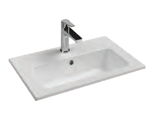 Раковина накладная ISVEA Sistema T 70 ультратонкая, прямоугольная 71см, с отв. под смес., без д/к цвет белый глянец 10SL50071