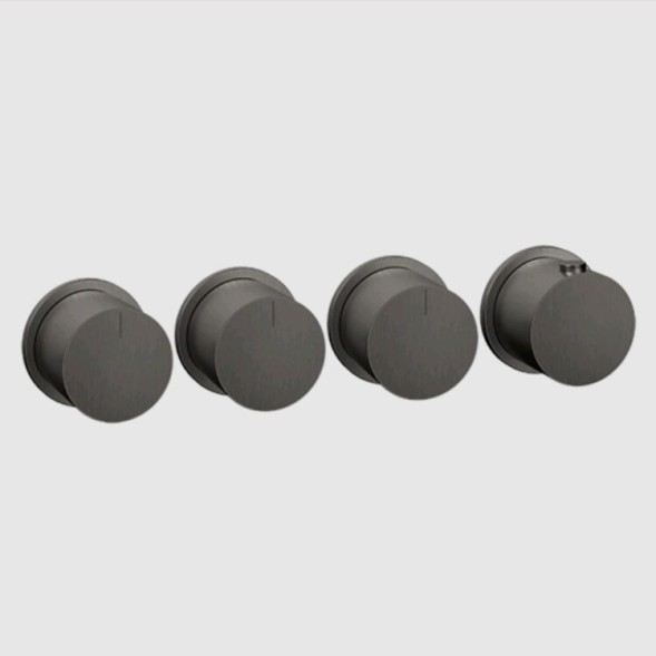 Gessi Смеситель для душа, Anello, на 3 потребителя, цвет Черный брашированный металл  63436#707