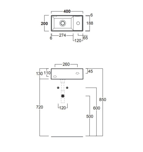 Раковина SIMAS AGILE подвесная или накладная с одним отверстием с полкой правой цвет черный матовый AG20.NM