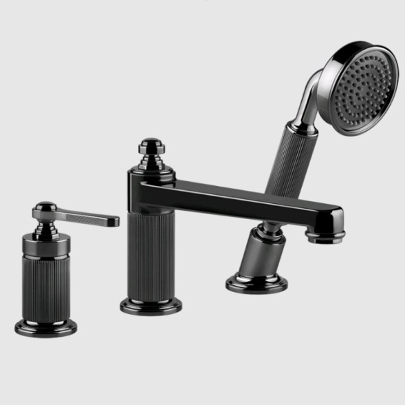 Gessi Смеситель для ванны и душа, VENTI20, цвет черный металл  65037#706