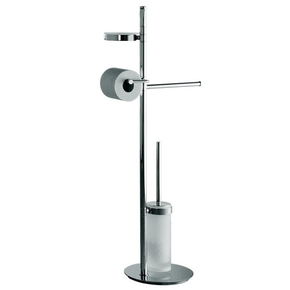 Стойка COLOMBO DESIGN PLANETS B9843 напольная с полотенцедержателем с мыльницей с держателем туалетной бумаги и с ершиком цвет хром