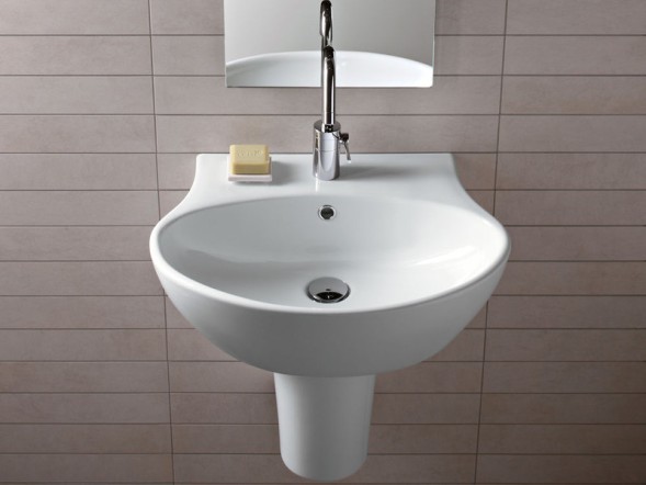 Раковина HATRIA NIDO Y0R401 подвесная с одним отверстием с переливом цвет белый