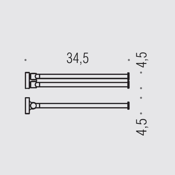 Полотенцедержатель COLOMBO DESIGN PLUS W4913 двойной цвет хром