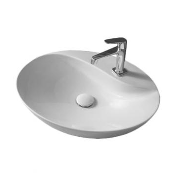 Раковина Scarabeo MOAI накладная без перелива с одним отверстием цвет белый 8610