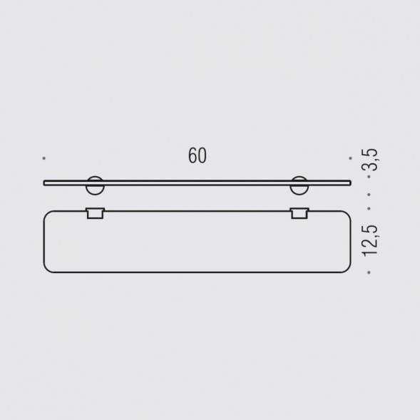 Полочка COLOMBO DESIGN PLUS W4916.HPS1 стеклянная цвет нержавеющая сталь