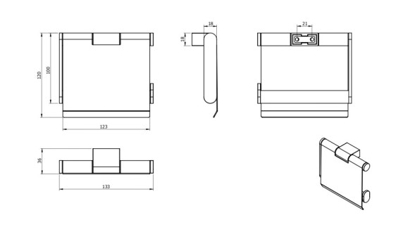 Бумагодержатель LANGBERGER ACCESSORIES 28041A-BP подвесной цвет черный матовый