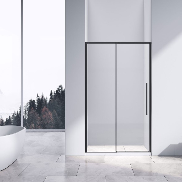 Vincea Душевая дверь Слим-Н (Slim-N) VDS-4SN110CLB, 1100, черный, стекло прозрачное