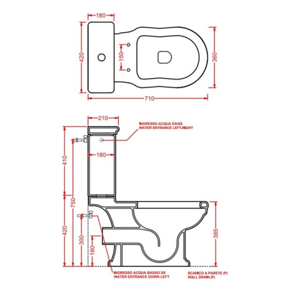 Унитаз Artceram приставной со сливом в стену цвет черный HEV004 03 00