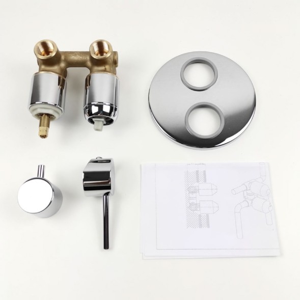 Paini 78CR6911 Смеситель для душа Кокс с дивертором на 2 потребителя, встраиваемый, хром