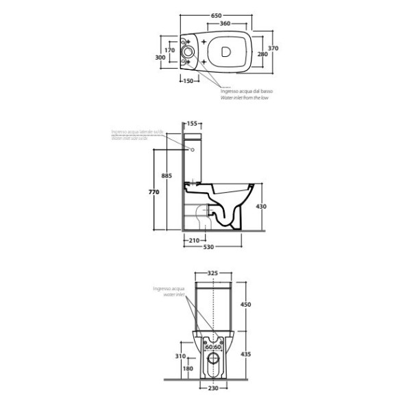 Чаша унитаза GLOBO DAILY напольный моноблок цвет белый DA003BI