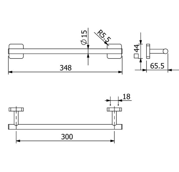 Держатель полотенца KLUDI VELA S 2596205 широкий 300 мм