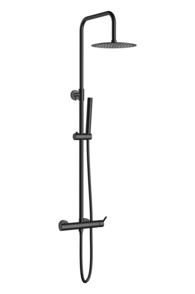 AQG Urban Flow, душевая колонна регулируемая по высоте 95-150 см, cо смесителем, цвет черный матовый