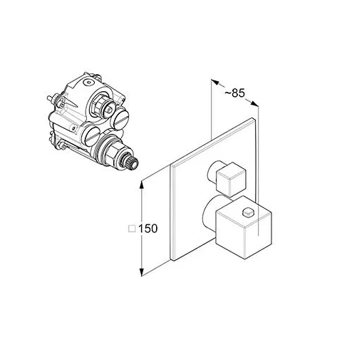 Термостат KLUDI DECUS 54810N075 для ванны и душа встраиваемый на 2 потребителя внешняя часть