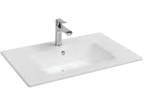 Раковина накладная ISVEA Sistema T 76 ультратонкая, прямоугольная 76см, с отв. под смес без д/к цвет белый глянцевый 10SL50076
