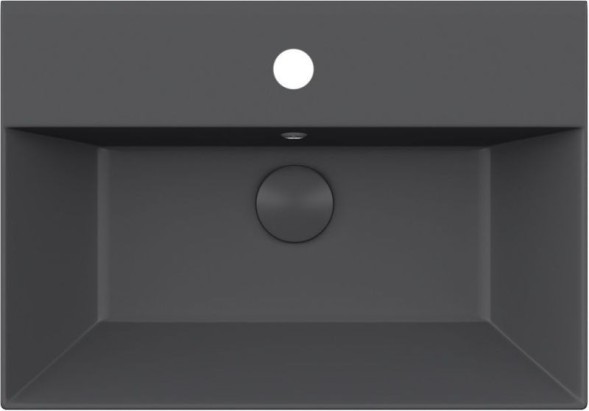 Раковина ISVEA SistemaZ Frame накладная ШГВ 600*420*132 отверстия для смесителя 1 цвет антрацит матовый 10SF50060-2C