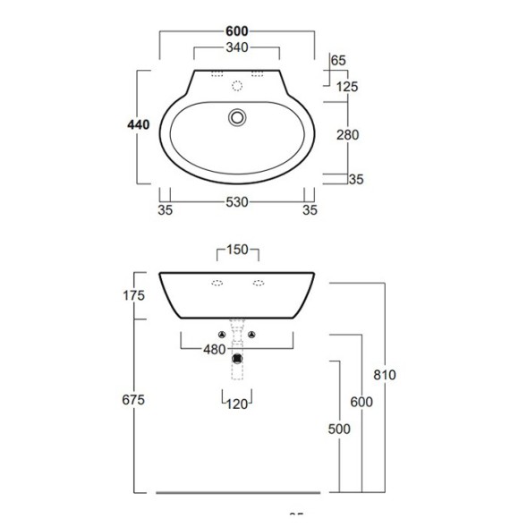 Раковина SIMAS LFT Spazio подвесная или накладная с одним намеченным отверстием цвет белый LFT24
