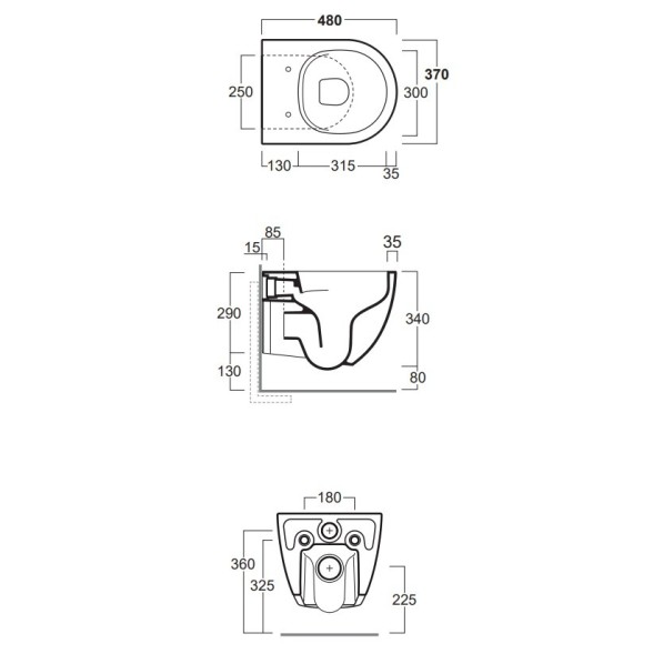 Унитаз SIMAS VIGNONI XS подвесной Безободковый цвет белый матовый VI28/F85.BM