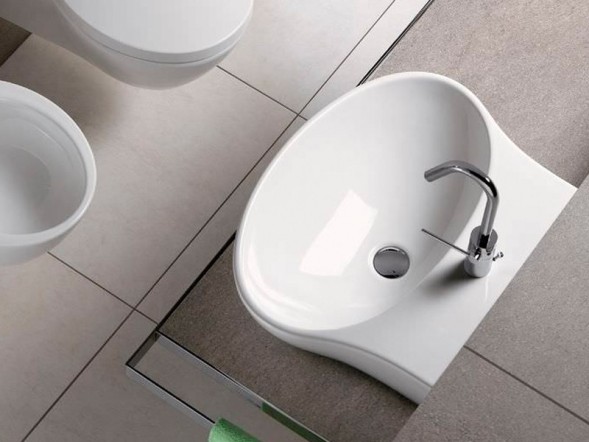 Раковина HATRIA NIDO Y0TT01 подвесная с одним отверстием с переливом цвет белый