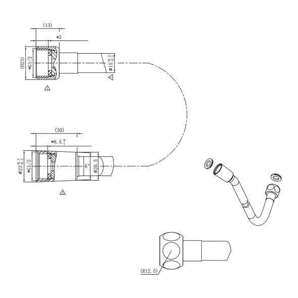 Vincea Комплект Инспаер (Inspire) VSHH-3I2AHGM, верхний душ с держателем, ручной душ с шлангом, вороненая сталь