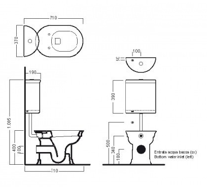 Бачок HATRIA DOLCEVITA Y0U301 подвесной на средней трубе цвет белый