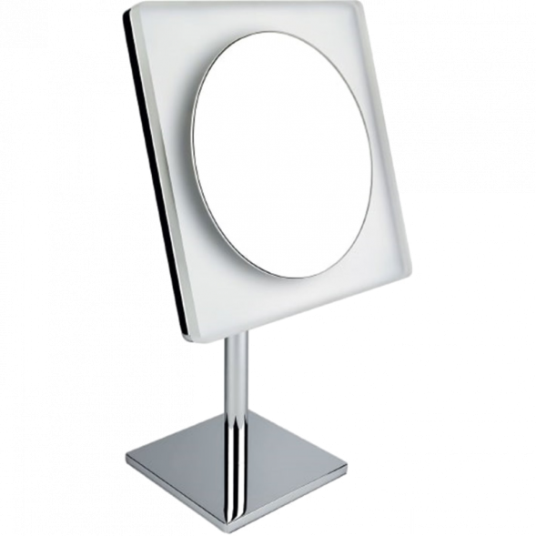Косметическое зеркало COLOMBO DESIGN SPECCHI INGRANDITORI B9755 настольное с подсветкой увеличение 3 раза питание от розетки цвет хром