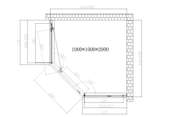 Vincea Душевой уголок Шоу (Show) VSP1-4SH100CLB, 1000*1000, черный, стекло прозрачное