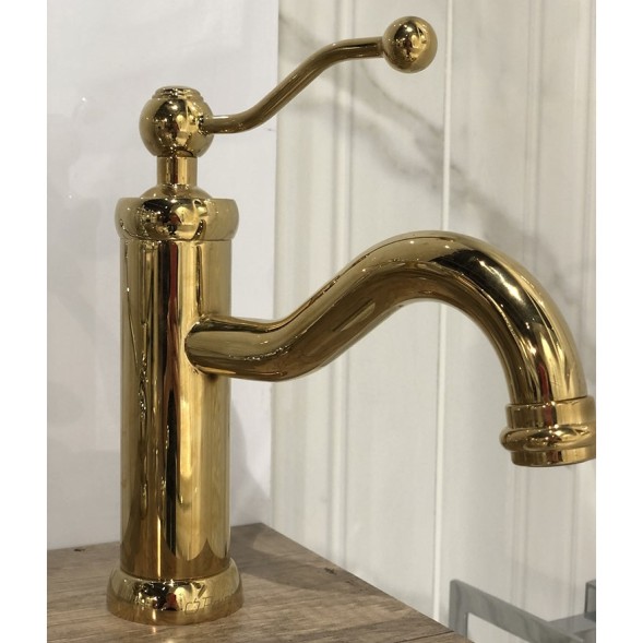 Paini Смеситель для раковины Duomo с донным клапаном, золото PVD (OP)