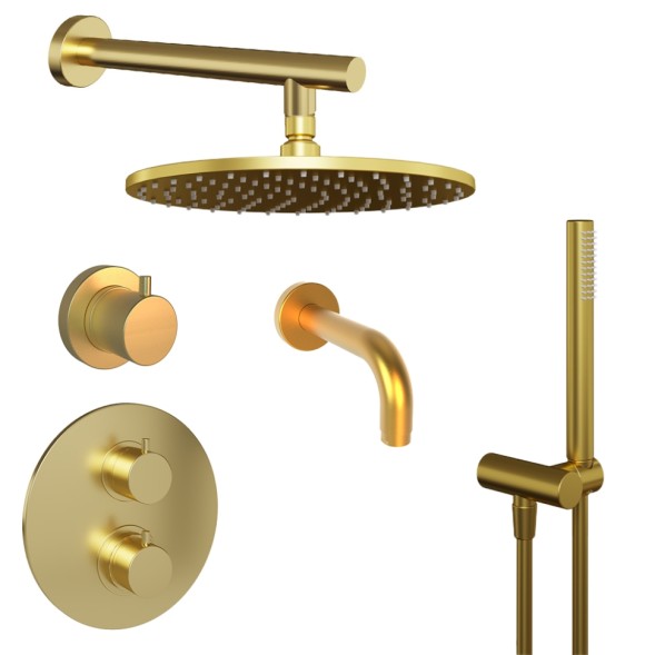 Paini 78PJSET36911THSHBATH Комплект для ванны/душа Кокс на 3 потребителя, встраиваемый, брошированное золото