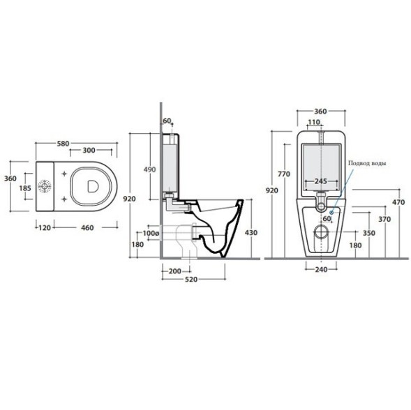 Чаша унитаза GLOBO FORTY3 напольный моноблок цвет белый FO003BI