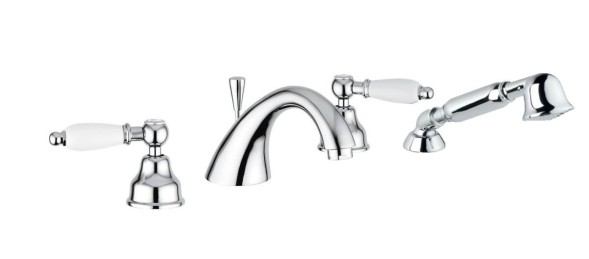 Emmevi Deco Ceramic, смеситель с ручным душем на борт ванны, цвет бронза 121120/BR