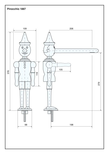 Emmevi Pinocchio, двухрычажный кухонный смеситель (излив 20,6 см), без донного клапана, цвет дерево 1887/LC