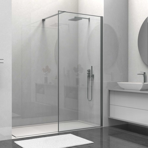 Vincea Душевая перегородка Волк-Ин (Walk-In) VSW-1HS800CLGM, 800*2000, вороненая сталь, стекло прозрачное