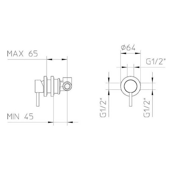 Смеситель Bossini Z10201473BOS001 для ванны и душа встраиваемый с внутренней частью на 1 потребителя цвет черный матовый