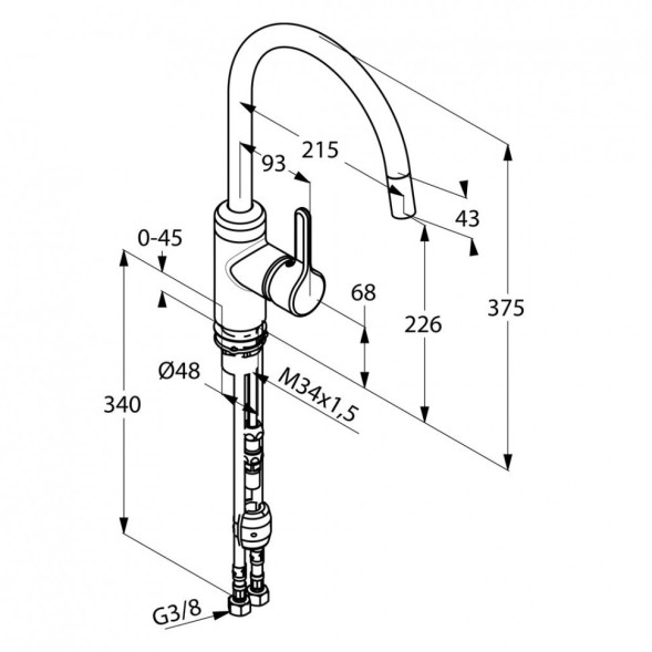 Смеситель KLUDI BINGO STAR 428570578 для кухни