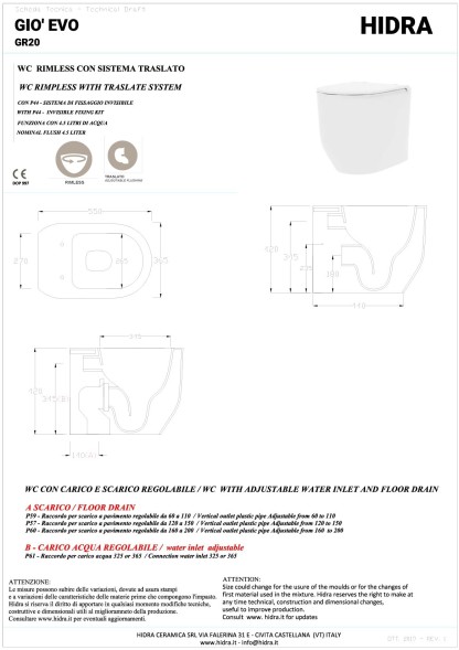 Hidra Gio, напольный безободковый унитаз c крепежом, 55x36,5 см, антибактериальное покрытие, цвет черный матовый