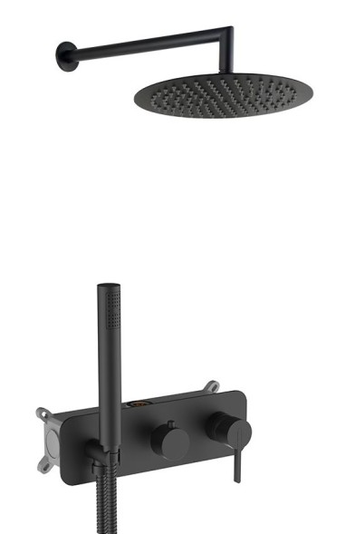 AQG Urban, душевой комплект ER230 на 2-3 потребителя, с настенным кронштейном, цвет хром