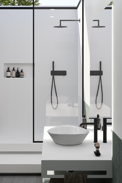 AQG Urban, душевой комплект ER230 на 2-3 потребителя, с настенным кронштейном, цвет хром