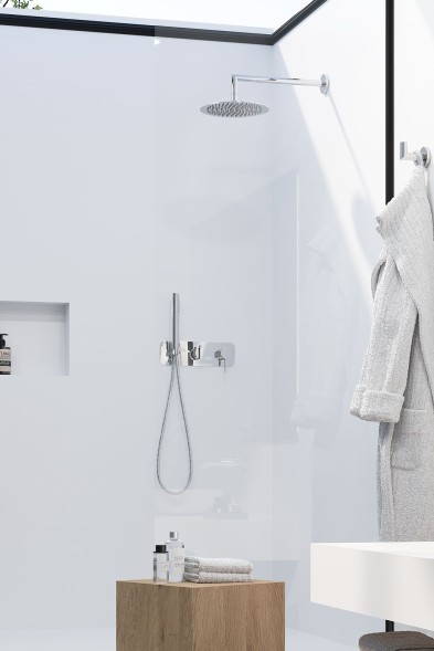 AQG Urban Flow, душевой комплект ER234 на 2-3 потребителя, с настенным кронштейном, цвет хром